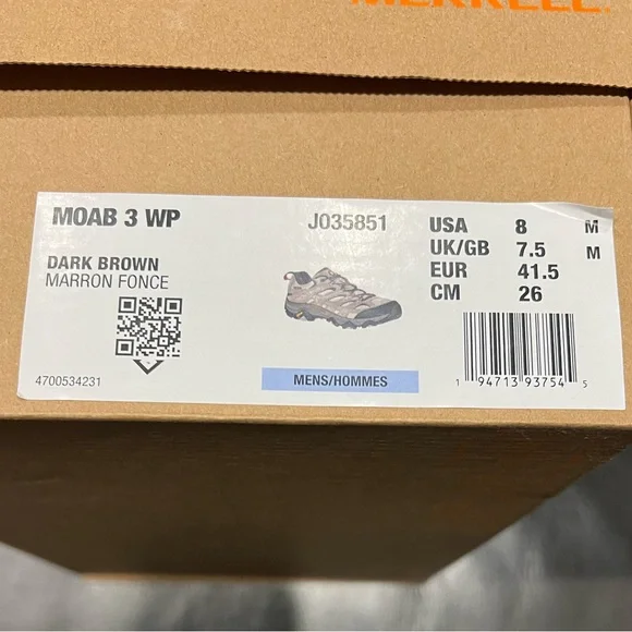 Men, Size 8, brown/ tan/ taupe, Merrell, waterproof. - Picture 11 of 14